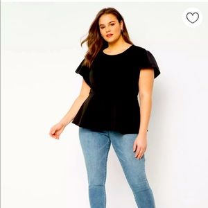 Eloquii flare sleeve peplum top